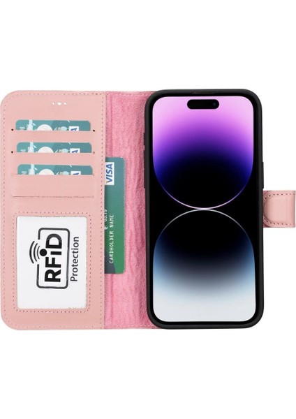 Mulvxurg URG02 Apple Iphone 15 Pro Max Uyumlu Deri Cüzdanlı Kılıf Mwwn Nu2 Pembe (Mulvix) fiyatları