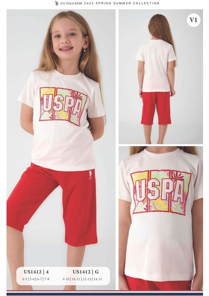 U.s. Polo Assn Colorful Leaves Kız Çocuk Kapri Takım