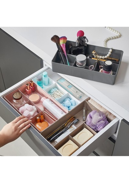 Gri 4 Bölmeli Çekmece Içi Takı Organizeri, Düzenli ve Şık Saklama Çözümü