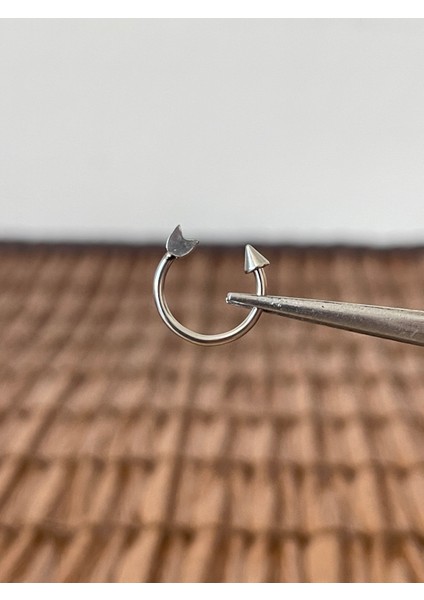 316 L Cerrahi Çelik Ok Yay Modeli Halka Piercing 10MM x 1,2mm