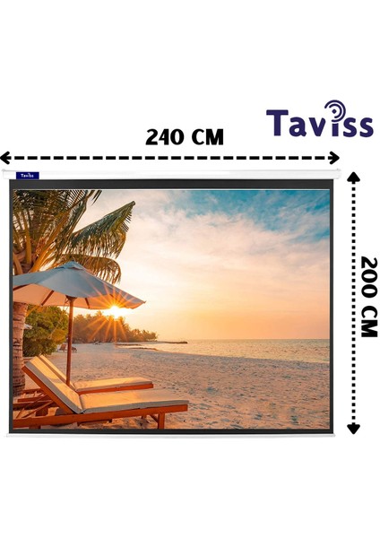 240X200 cm Motorlu Kumandalı Projektör Perdesi Beyaz, Kolay Kullanımlı ve Yüksek Kalite fiyatları