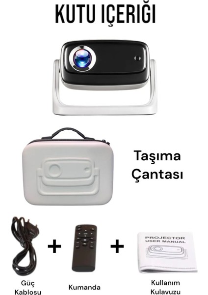 Taşınabilir Android Wifi Destekli Akıllı Sinema Projektörü, Ultra Hd Görüntü Kalitesi