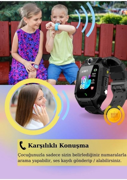 Çocuk Takip Saati, Sim Kartlı, Kamera, Gizli Dinleme, Konum Izleme, Siyah modelleri