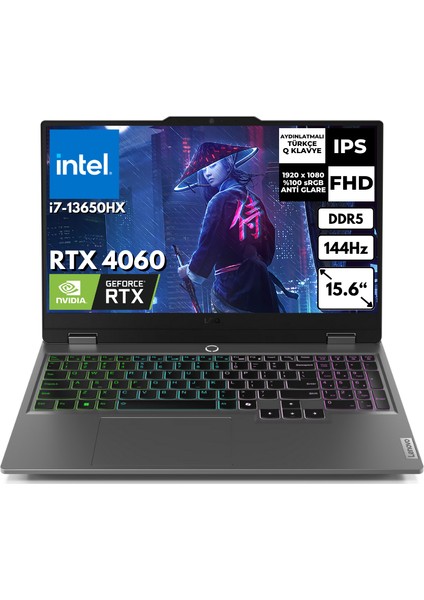 Loq 15IRX9 I7-13650HX 24 GB 4 Tbssd 8gb RTX4060 15.6" 144Hz Fhd Windows 11 Pro Taşınabilir Bilgisayar 83DV011GTRAT70