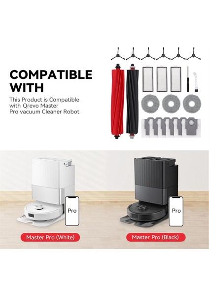 Roborock Qrevo MASTER/V20/P10S Pro Vakum Ana Yan Fırça Paspas Bezleri Hepa Filtreleri Toz Torbaları Için 23 Adet Yedek Parça (Yurt Dışından) fiyatları