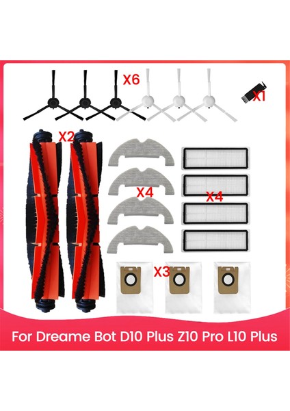 Dreame Bot D10 Plus Z10 Pro L10 Plus Ana Yan Fırça Hepa Filtre Paspas Bezi Için Aksesuar Seti Yedek Parçaları (Yurt Dışından)