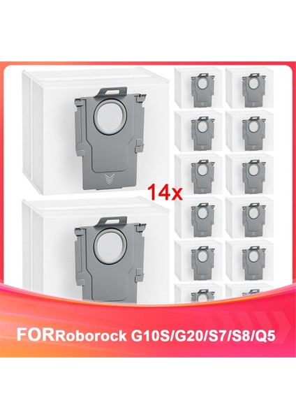 Roborock Q5, Q5 Pro+, Q8 Max, Q8MAX+, Q7 Max,s8 Pro Ultra,s8, S7 Max Vakum Torbaları Için 14 Paket Yüksek Kapasiteli Vakum Torbaları (Yurt Dışından)