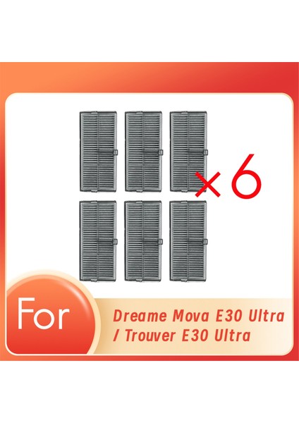 Dreame Mova E30 Ultra / Trouver E30 Ultra Süpürme Robotu Aksesuarları Için 6 Adet Temizleyici Filtre (Yurt Dışından)