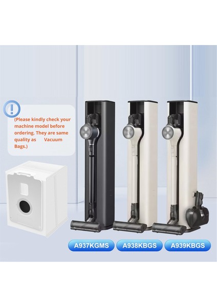 Lg Cordzero All-In-One Tower A939KBGS, A937KGMS, A938KBGS Için 12 Paket Geliştirilmiş Vakum Torbası Yedeği (Yurt Dışından) fiyatları