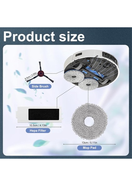 Ecovacs T30 Pro Omni, T30 Omni Robot Süpürge Yedek Parçaları, Hepa Filtre Yan Fırçalar Paspas Pedleri (Yurt Dışından) fiyatları