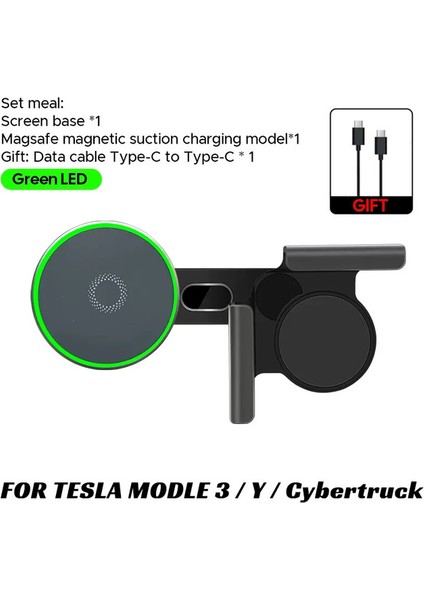 Tesla Için Yeni Model 3 Y Highland Launch Juniper 2025 Araba Telefon Montajı Tutucu 15W Manyetik Magsafe Kablosuz Şarj Cihazı Aksesuarlar: Rgb (Yurt Dışından)