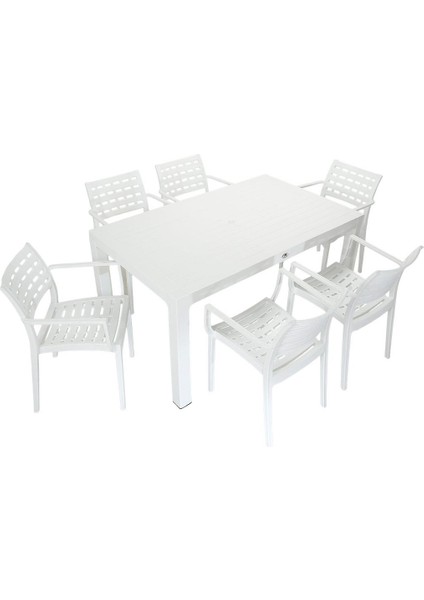Wood 90x150 Cafe Koltuk Masa Takımı Beyaz