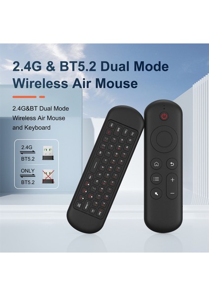 Mini Bluetooth 5.0 Klavye 2.4g Kablosuz Hava Faresi Arka Aydınlatmalı Ses Uzaktan Kumanda Bilgisayar Dizüstü Bilgisayar Android Tv Kutusu Için (Yurt Dışından)