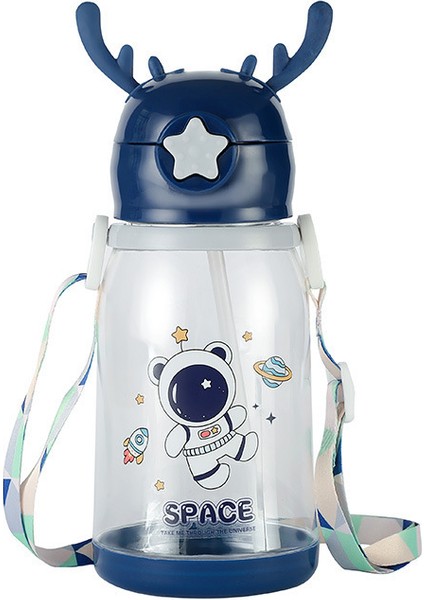 Büyük Kapasiteli Boynuz Plastik Bardak Pipetli (Yurt Dışından)