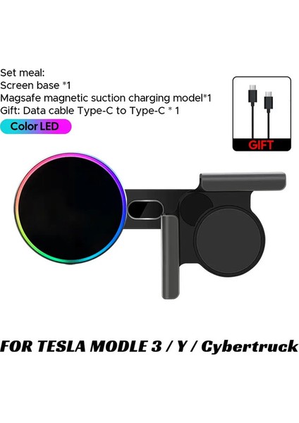 Tesla Için Yeni Model 3 Y Highland Launch Juniper 2025 Araba Telefon Montajı Tutucu 15W Manyetik Magsafe Kablosuz Şarj Cihazı Aksesuarlar: Rgb (Yurt Dışından)