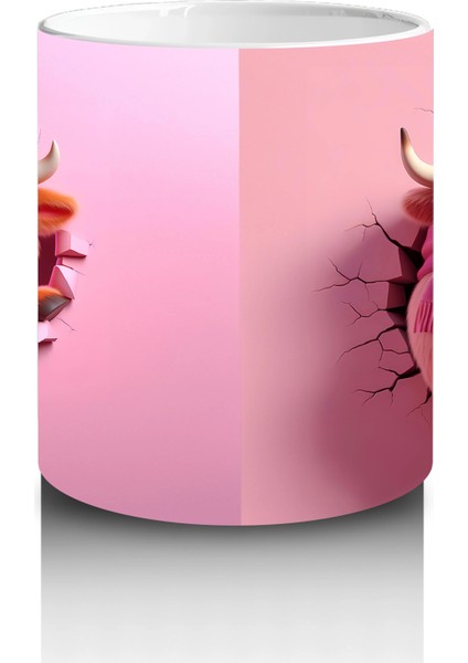 Tatlı Gülümsemeli Kalpli Figür Tutan Sevimli Ayıcık (Çift Açı) - Baskılı Kahve Kupası modelleri