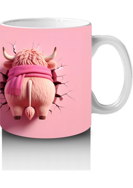 Tatlı Gülümsemeli Kalpli Figür Tutan Sevimli Ayıcık (Çift Açı) - Baskılı Kahve Kupası fırsatları