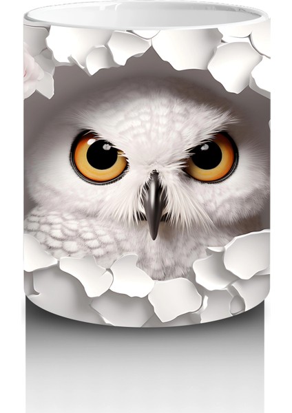 Kiraz Dalları Arasında Parlak Gözlü Baykuş – Baskılı Kupa modelleri