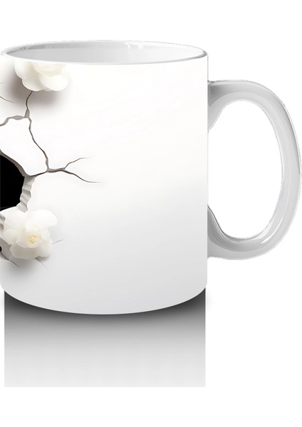 Yırtık Duvar Efektli Büyüleyici Siyah Kedi – Baskılı Kupa fırsatları