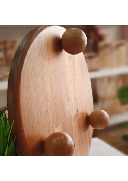 Yuvarlak Çok Amaçlı Ayaklı Sunum Tepsisi ve Organizer, Kahverengi fiyatları