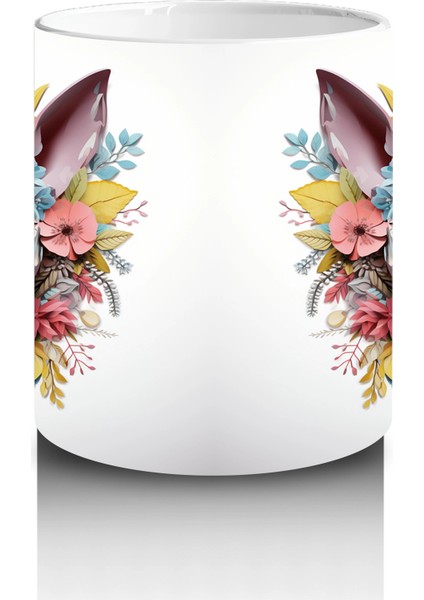 Renkli Çiçeklerle Süslenmiş Köpek Portresi – Baskılı modelleri