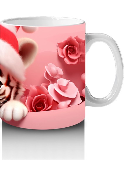 Pembe Bereli Sevimli Kedi Figürü – Baskılı Kupa fırsatları