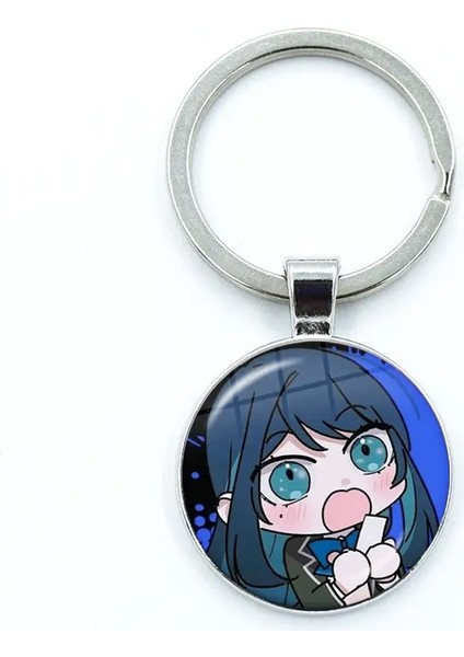 Ado Kyogen x Uta Ado Keyhain Aksesuarları Seviyorum Cam Dome Cabochon Kolye Metal Anahtar Yüzük Doğum Günü Hediyesi Hayranları Souvenir Renk: 2 (Yurt Dışından)