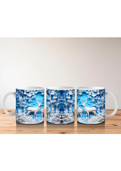 Buz Geyikleri Kristal Arka Planla – Baskılı Kupa indirimleri