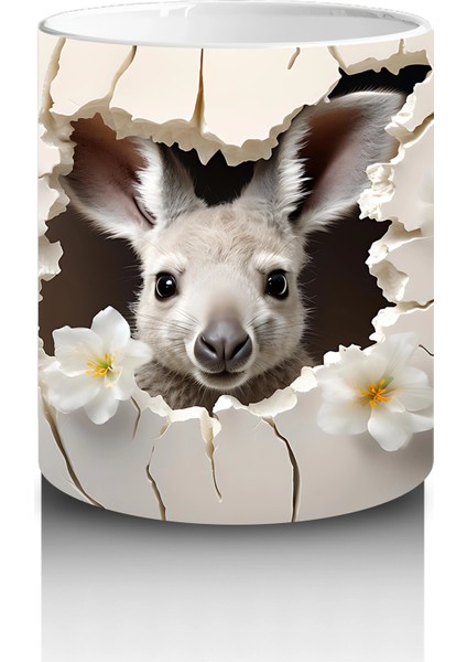 Kırık Duvar Arasında Sevimli Geyik – Baskılı Kahve Kupası modelleri