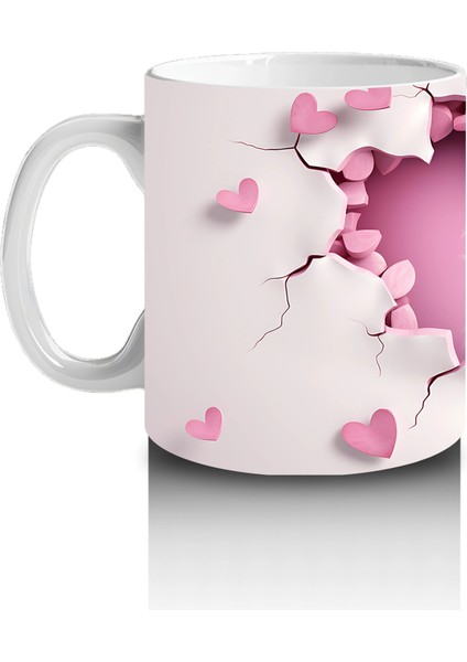 Kalpli Çatlak Duvar Arasından Bakan Beyaz At Figürü - Baskılı Kahve Kupası fiyatları