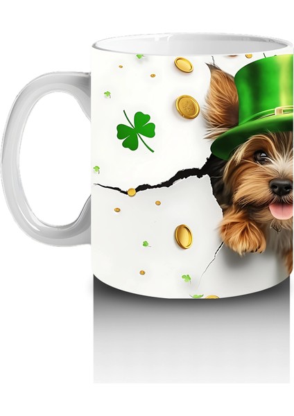 Şapkalı St. Patrick’s Temalı Yorkshire Terrier - Baskılı Kahve Kupası fiyatları