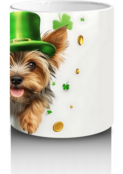 Şapkalı St. Patrick’s Temalı Yorkshire Terrier - Baskılı Kahve Kupası modelleri