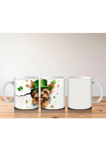 Şapkalı St. Patrick’s Temalı Yorkshire Terrier - Baskılı Kahve Kupası indirimleri