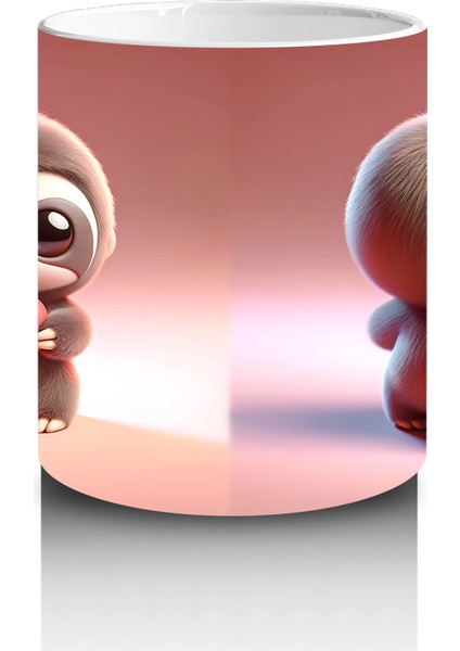 Tatlı Kız Maskotu ve Peluş Arkadan – Baskılı Kahve Kupası modelleri