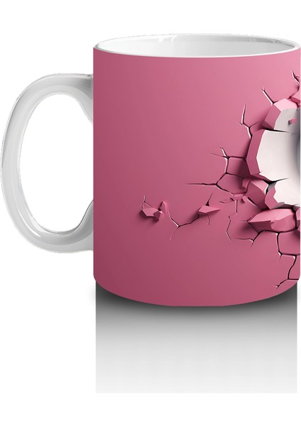 Pembe Kalpli Duvar Arasında Kelebek Figürü – Baskılı Kahve Kupası fiyatları