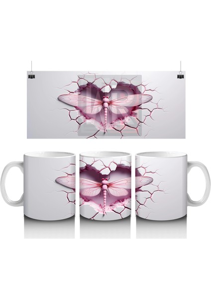 Kırık Duvar Arasında Zarif Yusufçuk – Baskılı Kahve Kupası