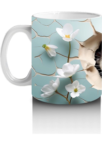 Beyaz Çiçekler Önünde Şirin Su Samuru – Baskılı Kahve Kupası fiyatları