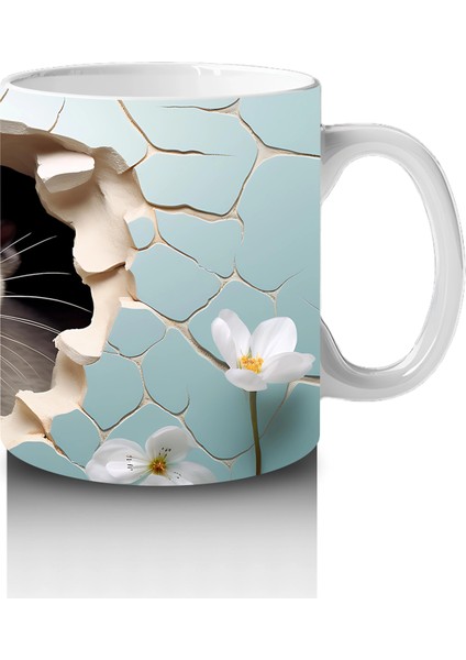 Beyaz Çiçekler Önünde Şirin Su Samuru – Baskılı Kahve Kupası fırsatları