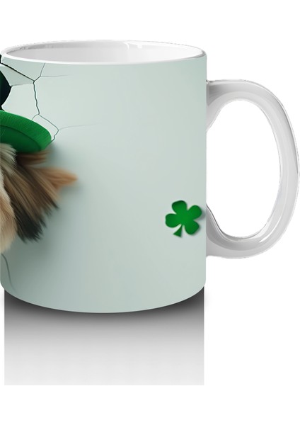 Yeşil Şapkalı St. Patrick’s Temalı Shih Tzu Köpek - Baskılı Kahve Kupası fırsatları