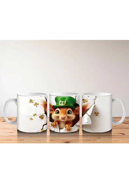 St. Patrick’s Temalı Sevimli Fare Karakteri - Baskılı Kahve Kupası indirimleri