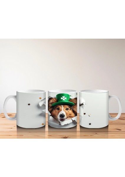 Çatlak Duvar Arasında Şapkalı Şanslı Köpek – Baskılı Kahve Kupası indirimleri