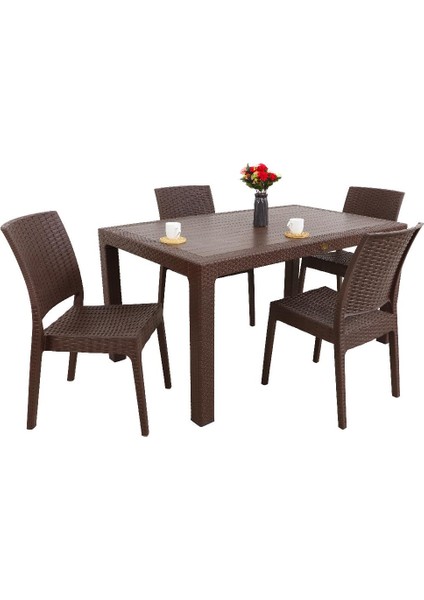 Elit 90 x 150 cm 4 Kişilik Elit Sandalye Masa Takımı