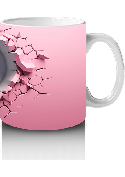 Pembe Kalpli Duvar Arasında Kelebek Figürü – Baskılı Kahve Kupası fırsatları