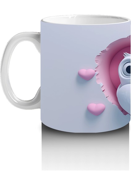 Aşık Baykuşlar Kalpli Kompozisyon – Baskılı Kahve Kupası fiyatları