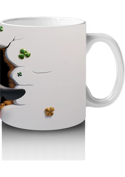 Leprechaun Şapkası Takan Neşeli Penguen Karakteri - Baskılı Kahve Kupası fırsatları