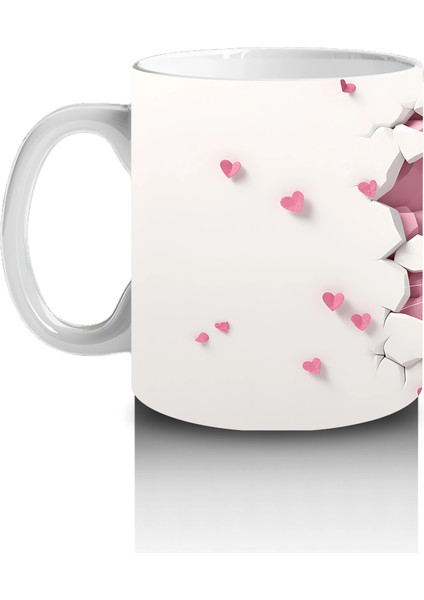 Kalp Yapraklı Ağaç Önünde Tatlı Tavşan – Baskılı Kahve Kupası fiyatları