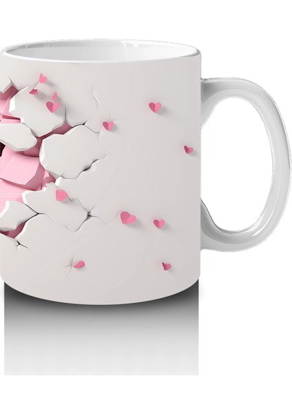 Kalp Yapraklı Ağaç Önünde Tatlı Tavşan – Baskılı Kahve Kupası fırsatları