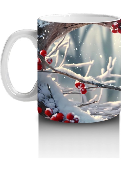 Karla Kaplı Dallarda Kırmızı Kardinal – Baskılı Kupa fiyatları