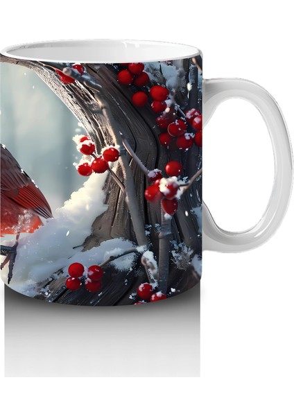 Karla Kaplı Dallarda Kırmızı Kardinal – Baskılı Kupa fırsatları