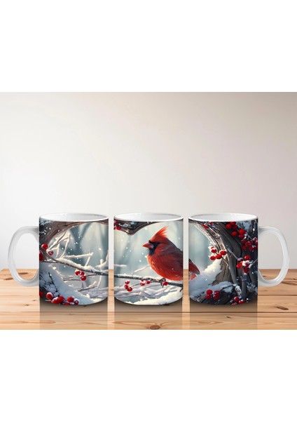 Karla Kaplı Dallarda Kırmızı Kardinal – Baskılı Kupa indirimleri